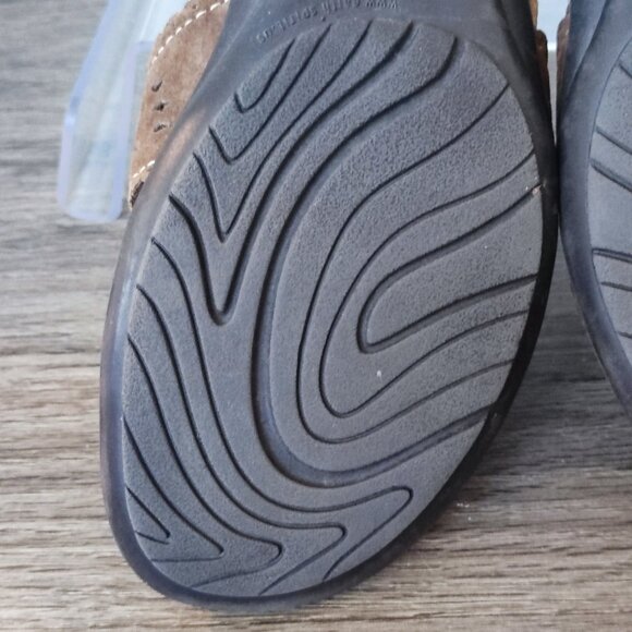 Earth Spirit Low Heel 6.5 Cross Strap Brown Woven Strappy Comfort Boho Sandals - Picture 11 of 12